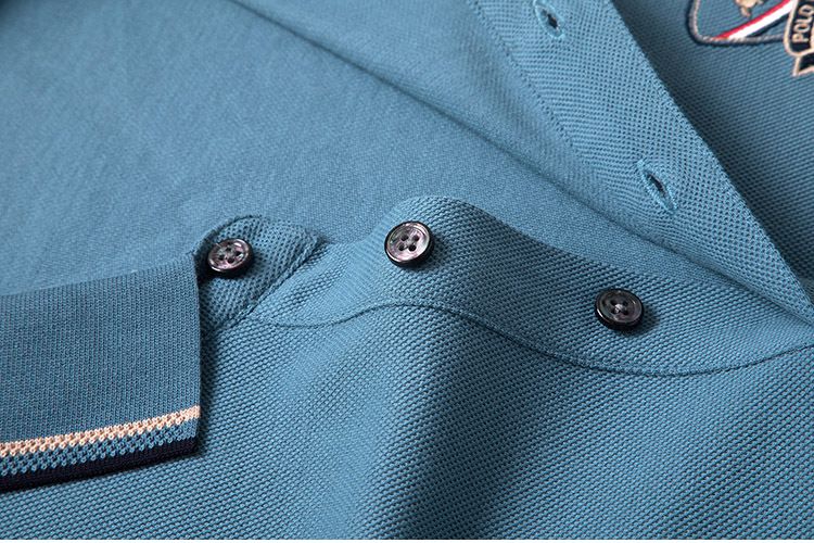 Herrkläder High End Märke Lapel Långärmad pikétröja för män Hösten Ny Ungdomsaffär Lös långärmad T-shirt_voghion.com