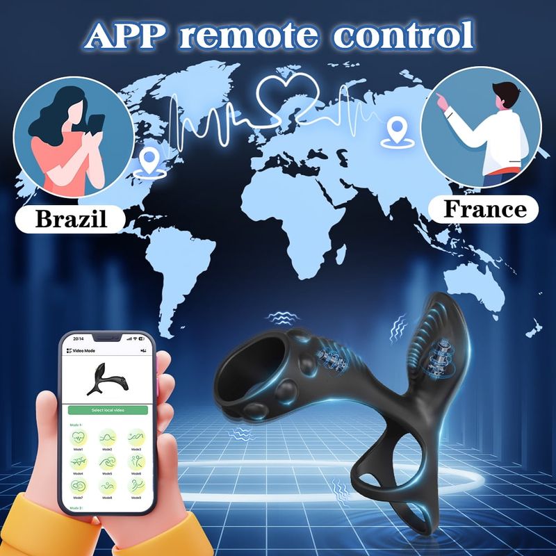 Vibrador masculino XBONP com aplicativo e 10 modos de vibração, vibrador masculino com plugue anal_voghion.com