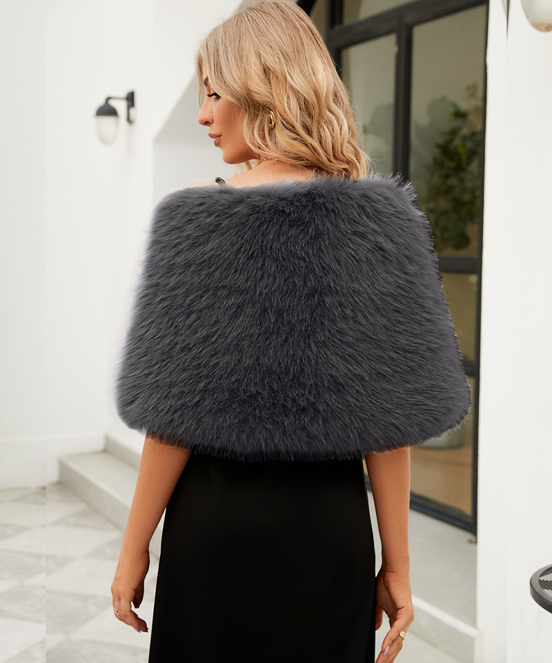 Vêtements pour femmes automne et hiver nouveau style imitation fourrure de renard grand châle écharpe multicolore écharpe robe de mariée châle_voghion.com