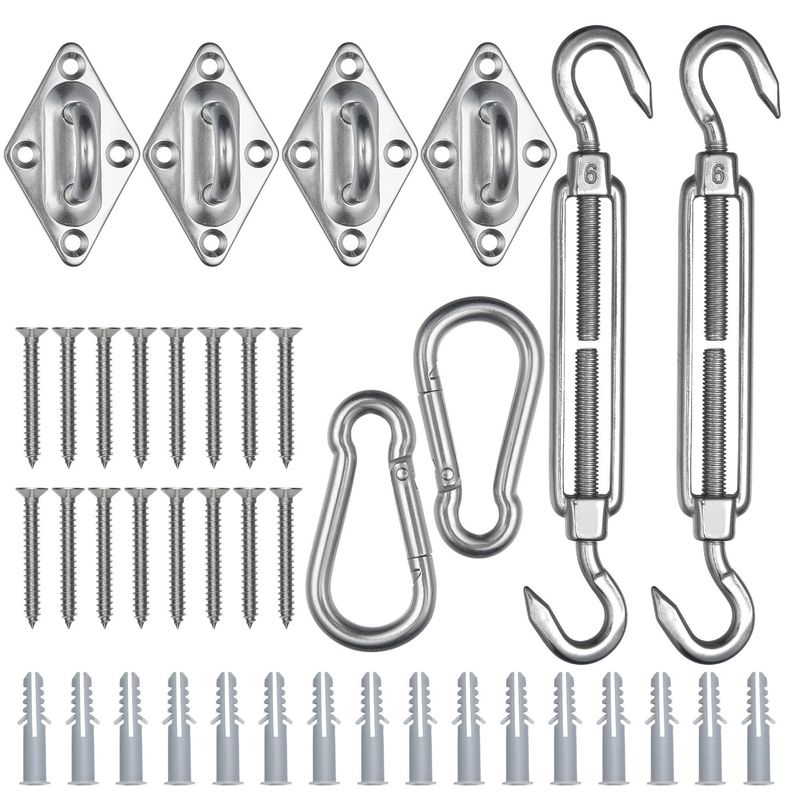6 Inch Rectangle Sun Shade Sail Hardware Kit_voghion.com