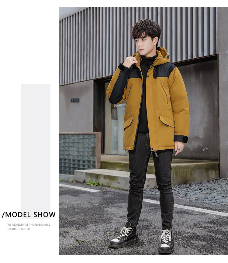 Giacca da lavoro invernale da uomo in piumino di cotone, nuova giacca di cotone casual di media lunghezza ispessita di marca alla moda_voghion.com