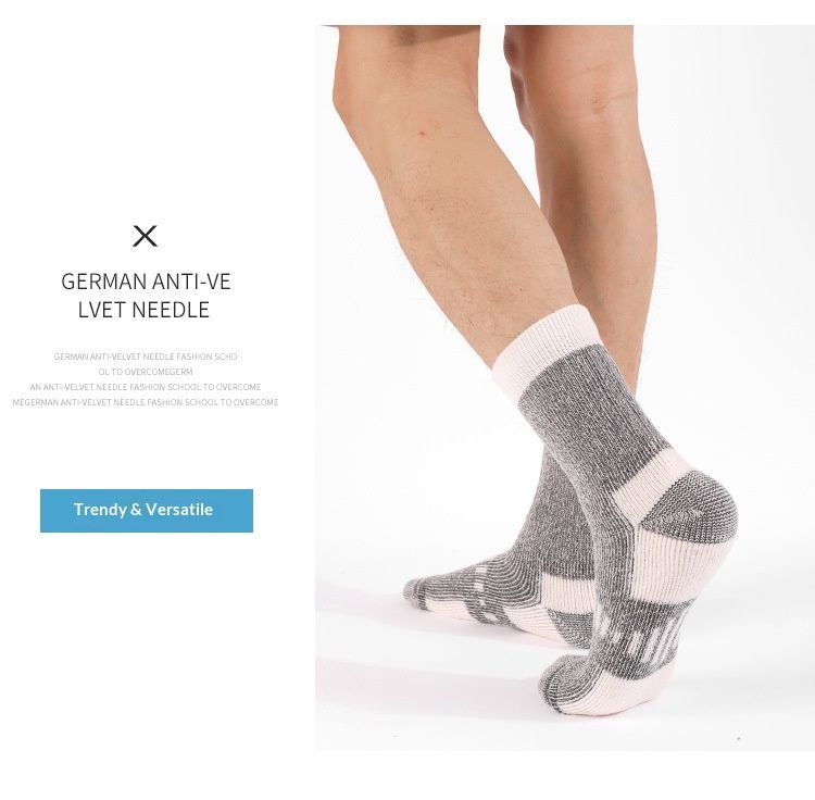 Wangjia Neue Cross-Border Merino Herren-Wollsocken, dick verdickt, warm, für Herbst und Winter, Sport, Freizeit, einfarbig, zum Wandern_voghion.com