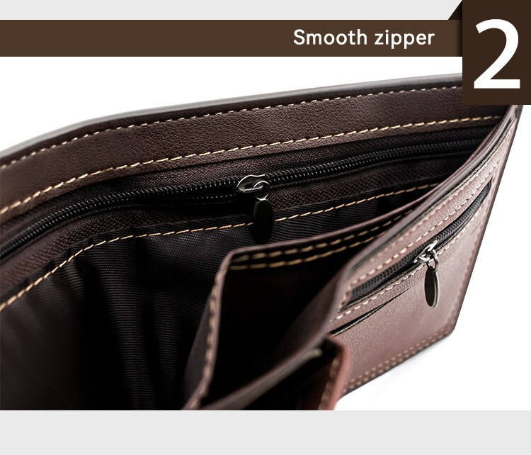 New Fashion Short Wallet Personalized Coin Purse Screen Printing Wallet Frosted Clutch Bag Money Clip For Men_voghion.com
