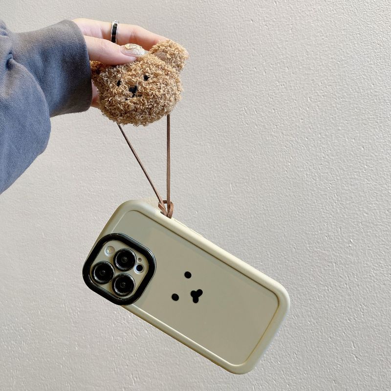 Internet celebrity puff case 15 protective case cartoon 11 applicable to iPhone13 love Bear plush phone case Soft_voghion.com