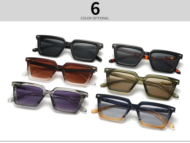 Euroopan ja Amerikan rajat ylittävä trendi Street Shooting Retro Square Rice Staring Art Aurinkolasit Modern Charm INS Aurinkolasit 6093_voghion.com