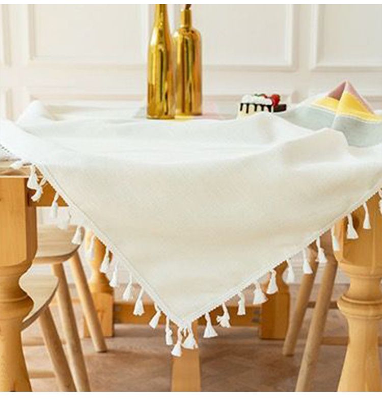 Minimalist Tablecloth – Striped Polyester Linen Blend – Non-Slip & Heat-Resistant – Rectangle Dining & Coffee Table Cover – Picnic Mat_voghion.com