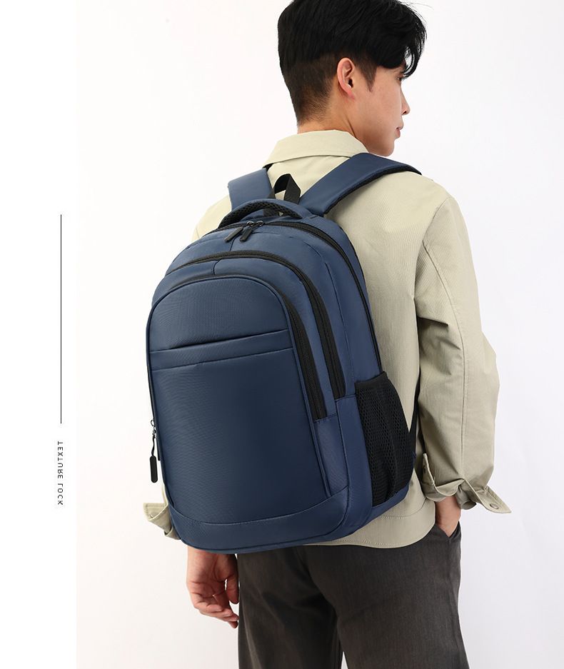 Multi Functional Men's Business Backpack Company Gift College Student Backpack Solid Color Simple Daily Commuting Backpack_voghion.com