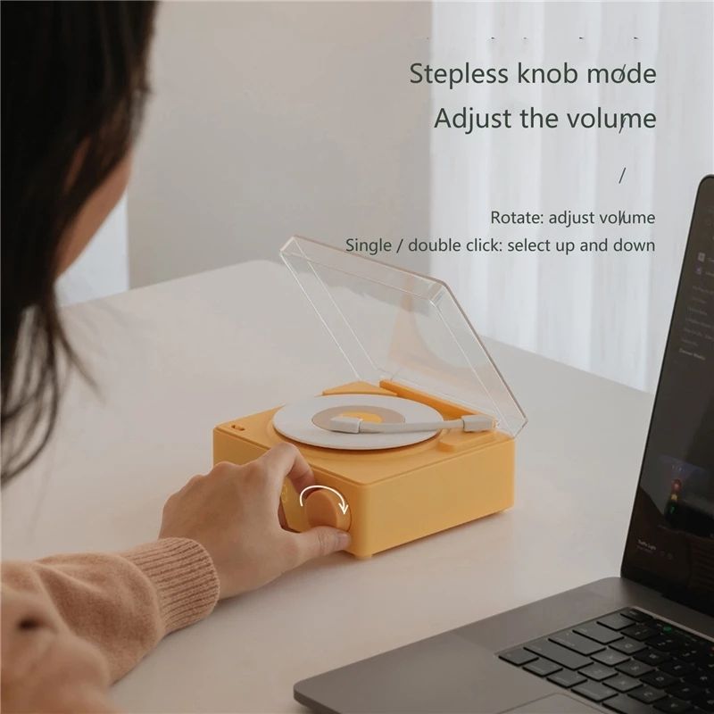 Duosi X11 Vinyl Atomic Retro Bluetooth Speaker Desktop Creative Alarm Clock(White)_voghion.com