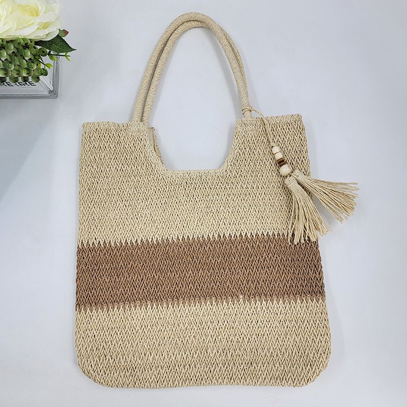 Neue Strandtasche, gewebte Retro-Tasche für Damen, große Kapazität für den Lebensmitteleinkauf von Babys und Müttern, modische Umhängetasche_voghion.com