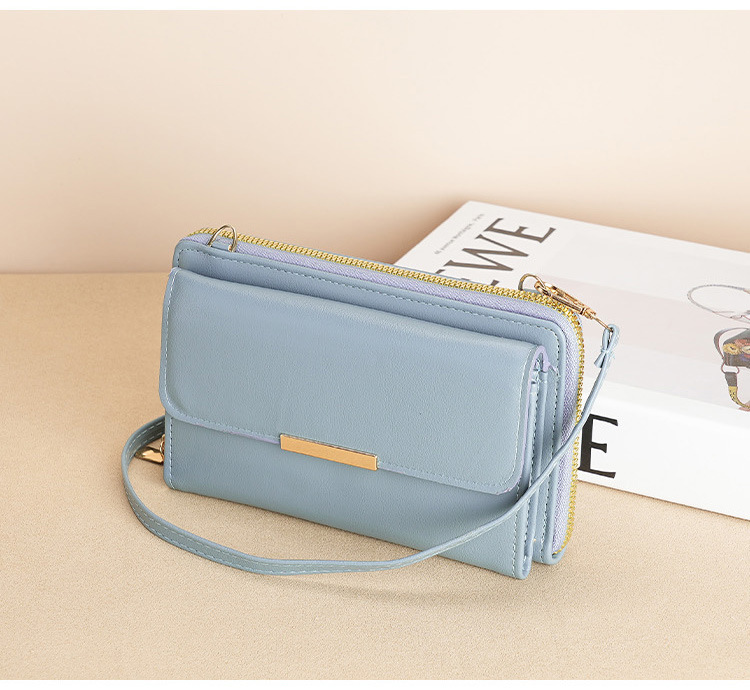 Portafoglio lungo da donna, borsa per cellulare di grande capacità in stile coreano, borsa piccola a tracolla, portamonete, borsa per cellulare alla moda e versatile_voghion.com