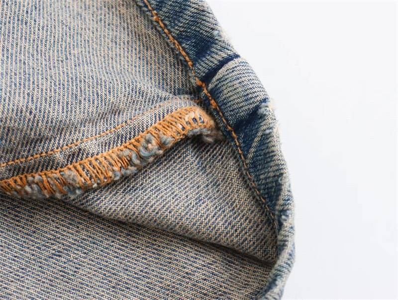 Nuovo abito in denim ampio, versatile, semplice e alla moda da donna con colletto ribaltabile_voghion.com