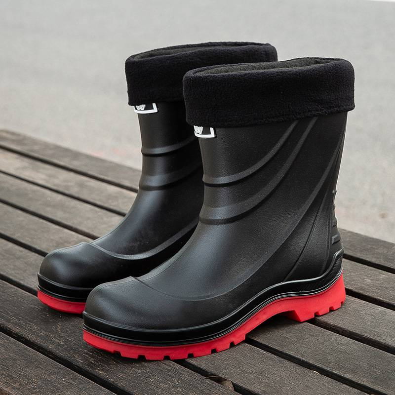 Pantofi de ploaie pentru bărbați, cizme impermeabile, cizme de ploaie antiderapante, cizme de ploaie medie, pantofi de cauciuc la modă, casual, alunecare_voghion.com