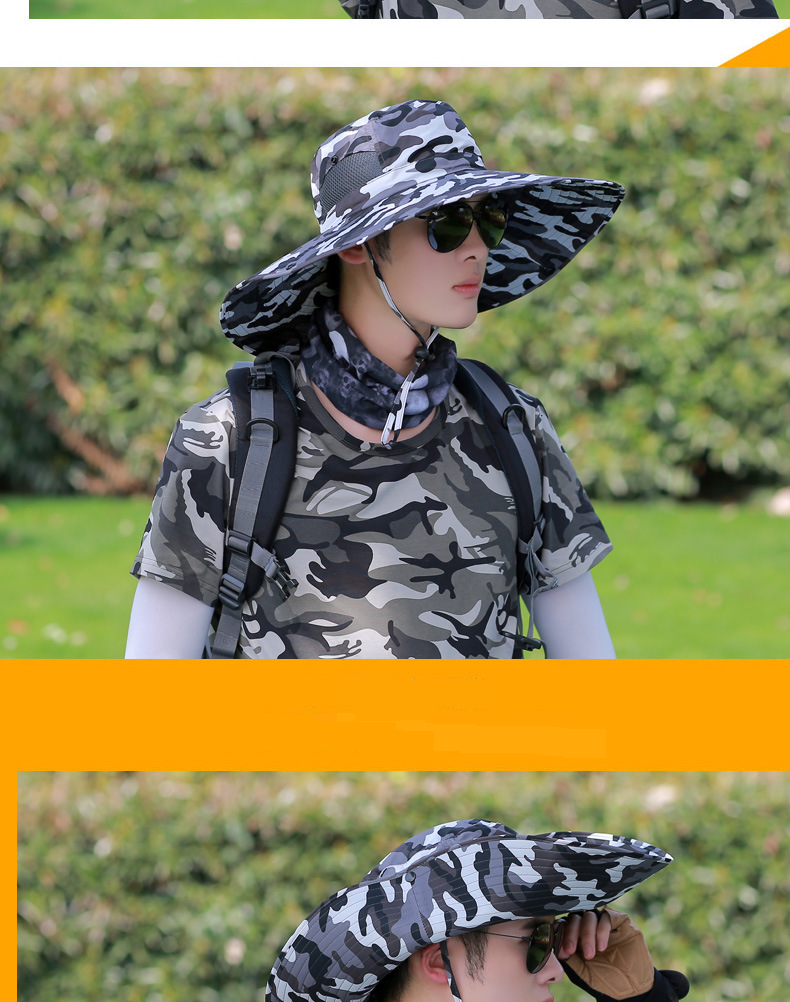 Military Camo Bucket Hat - Wide Brim Sun Protection For Men & Women UPF 50+ UV Defense_voghion.com