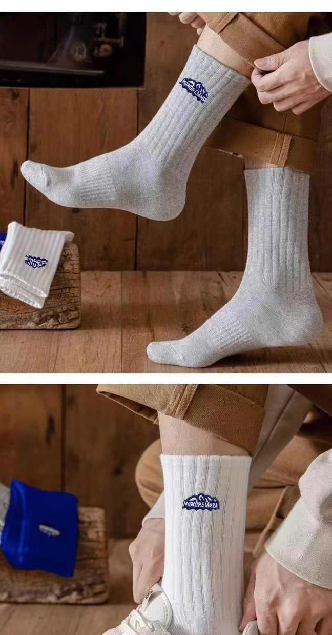 Socks Match Men And Women's Same Style Mid Tube Socks Ins Thick Line Net Red Trend Couple Autumn And Winter Style Socks_voghion.com