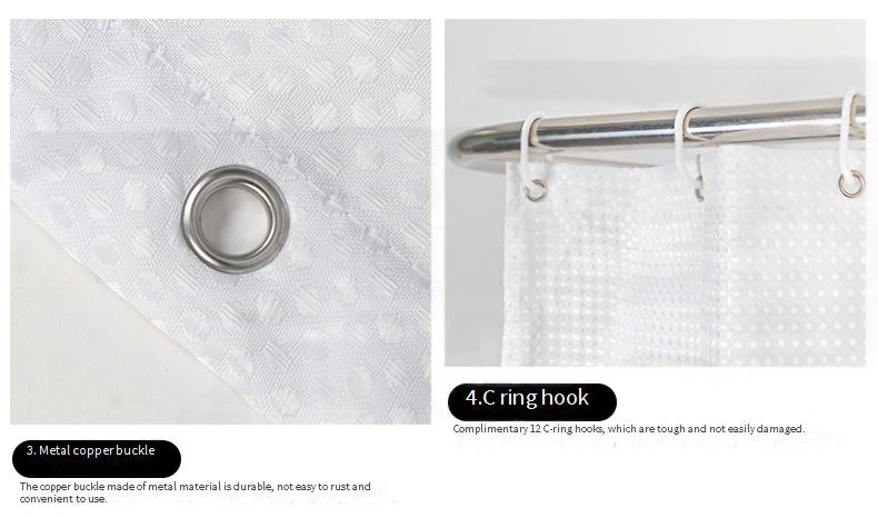 Cortina de chuveiro jacquard com estampa waffle e xadrez – forro de poliéster premium resistente à água para banheira (listras/padrões de grade modernos, 11 cores da moda)_voghion.com