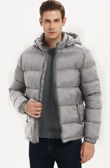 Neue Herren-Kapuzenjacke mit gepolsterter Warmlaufjacke mit Reißverschluss, Huttasche, Mantel, modische Straßenkleidung, Herrenbekleidung, Oberbekleidung, Winter_voghion.com