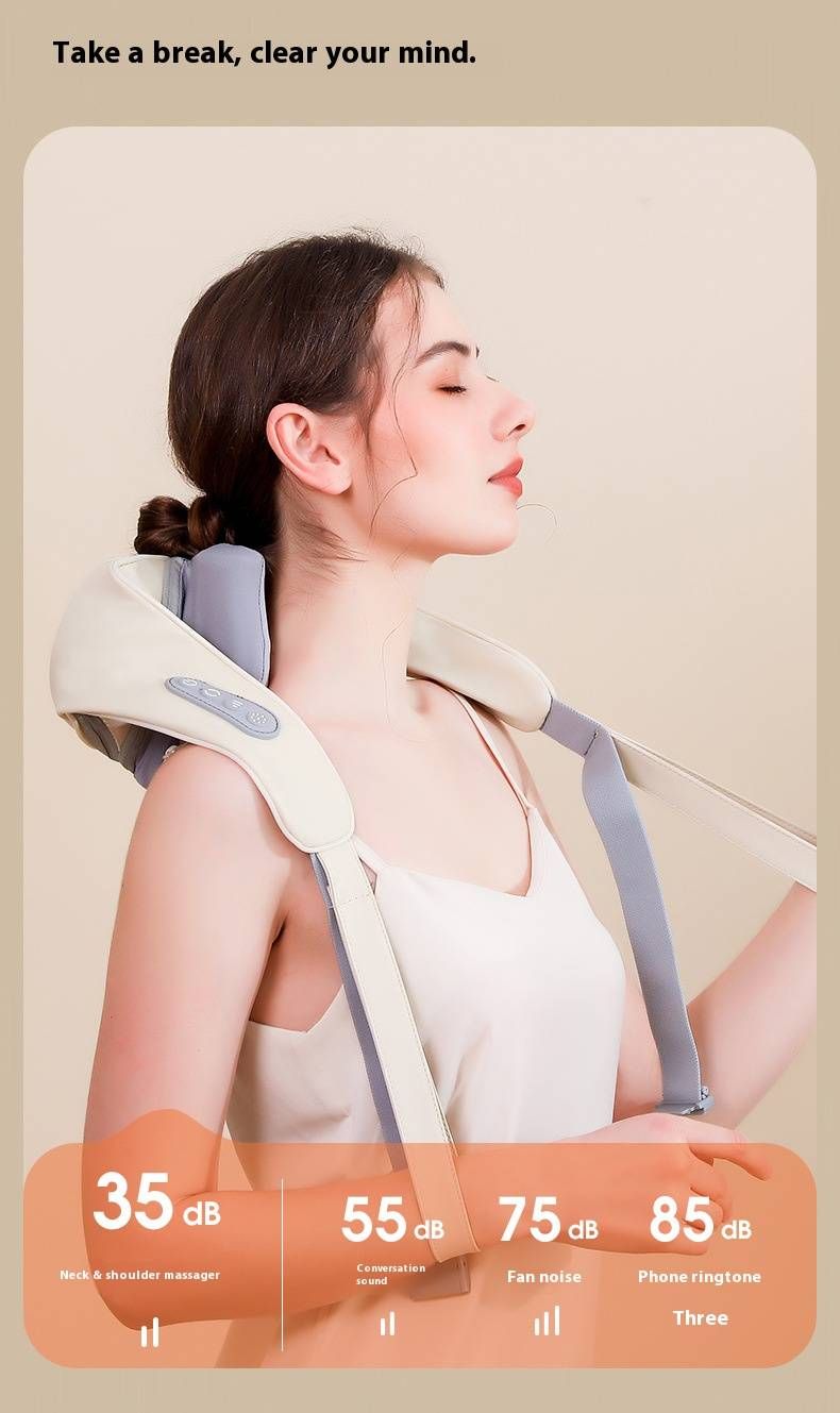 Electric Neck And Shoulder Massager With Heat Therapy - 2 Kneading Nodes, 3 Adjustable Modes, USB Powered For Home & Office Relaxation_voghion.com