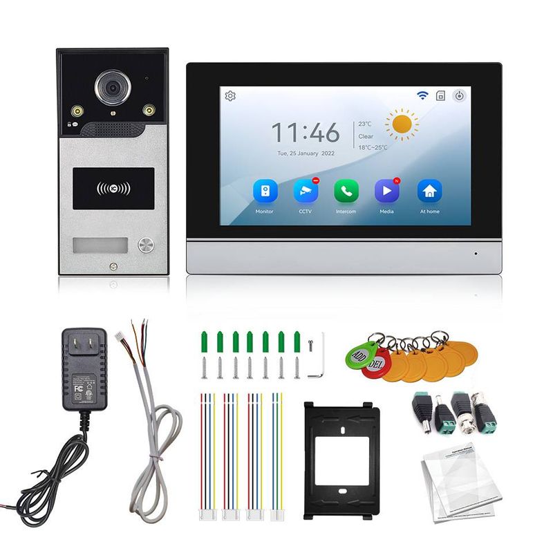 AHD7024B WiFi Video Doorbell - 7" IPS Touchscreen, 1080P HD, Remote Unlock Via Tuya App, Works With Smart Locks_voghion.com
