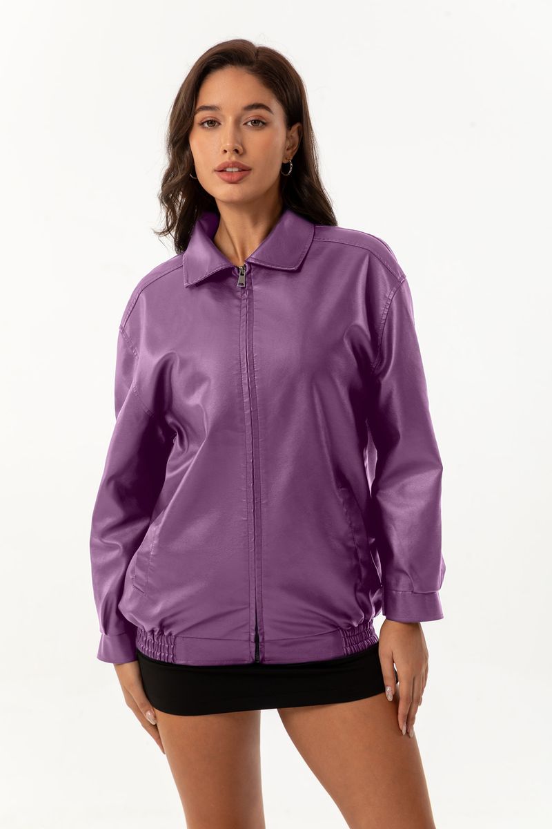 Giacca oversize in similpelle da donna con colletto a revers, cappotto ampio a maniche lunghe per primavera e autunno, capospalla alla moda_voghion.com