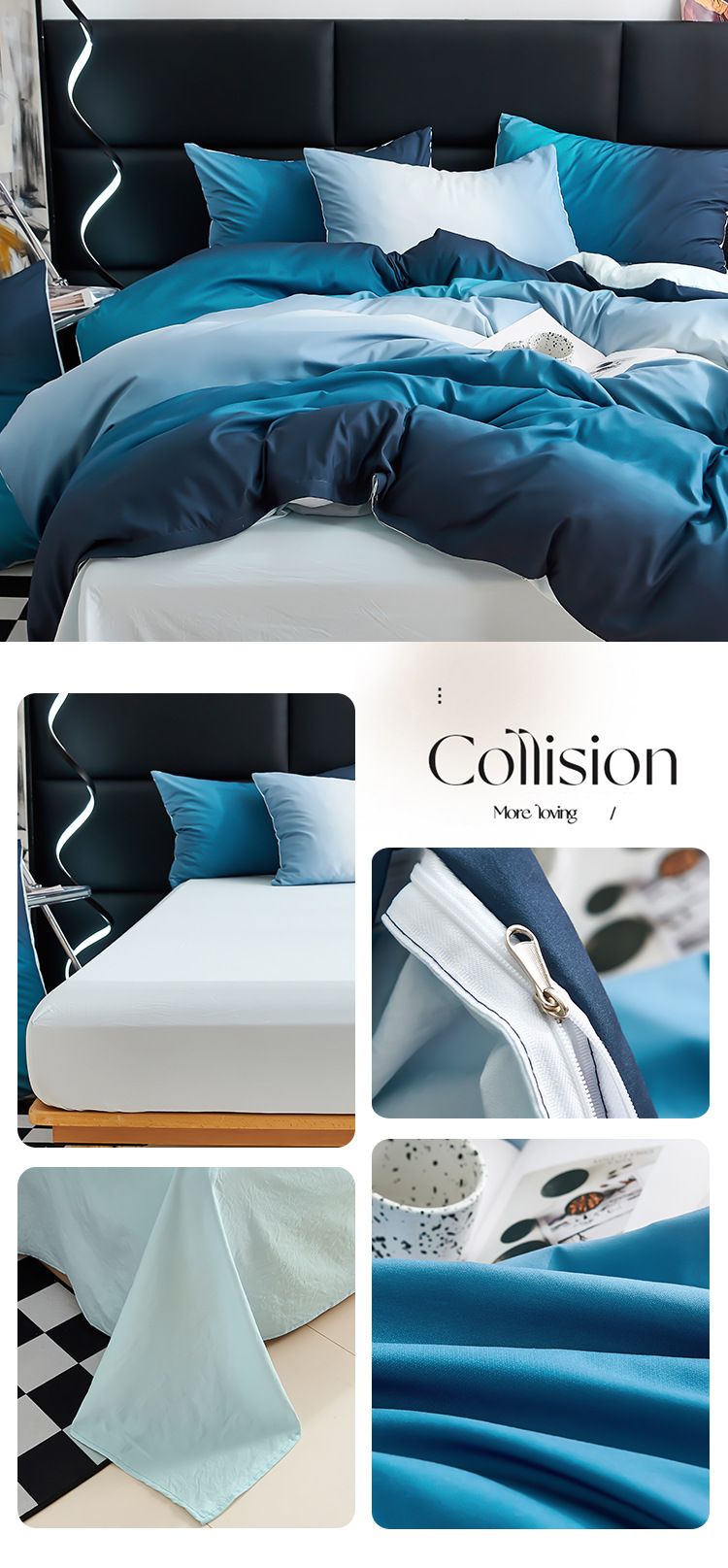 Kotipuutarha Neliosainen setti Pesty puuvillainen peitonpäällinen_voghion.com