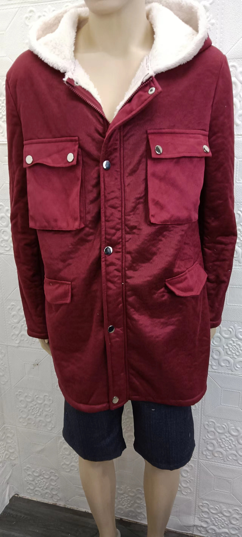 Explosive single fur integrated hooded thickened insulation jacket, faux leather plush cotton coat_voghion.com