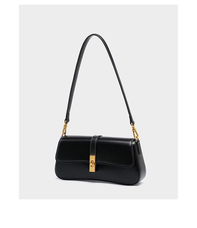 Sac baguette en cuir de vachette de haute qualité, au toucher haut de gamme, pour femme_voghion.com