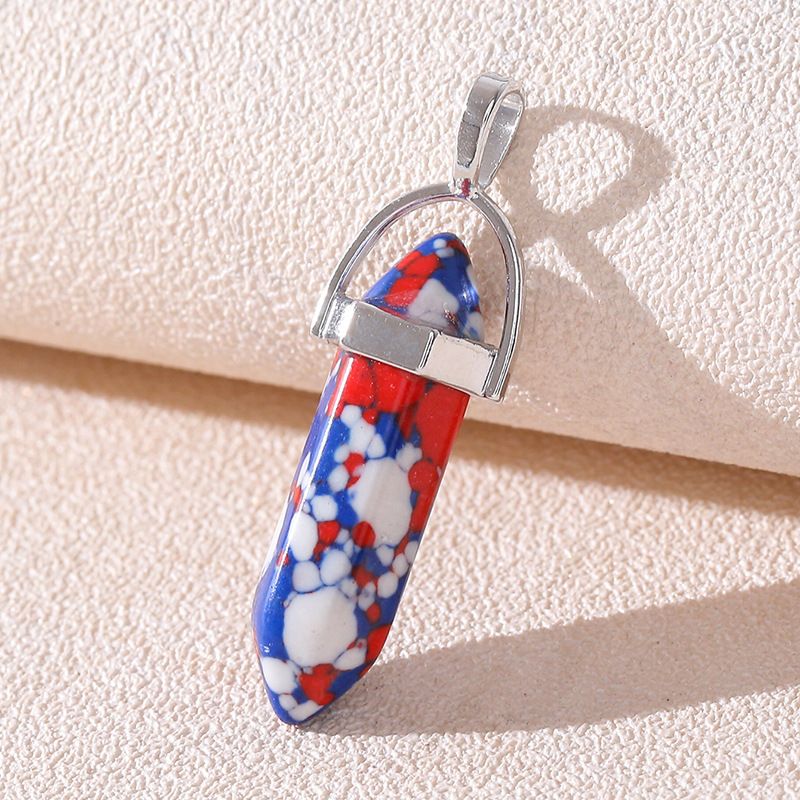 Natural stone pendant amethyst pink crystal hexagonal column pendant double pointed bullet single pendant accessories_voghion.com