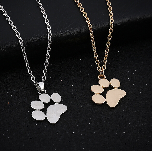 Heart Necklaces & Pendants Jewelry for Women long chain Sweater necklace Fashion Cute Pets Dogs Footprints Paw Necklace_voghion.com