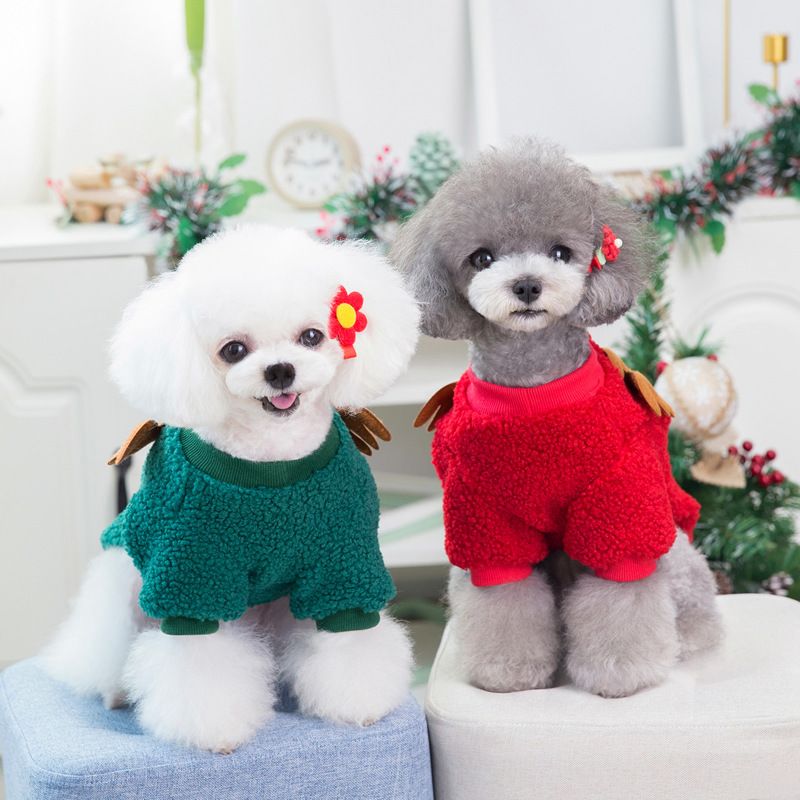 Warm Winter Dog Clothes For Small Dogs, Cozy Fleece Pet Outfit With Christmas Tree Design, Soft & Comfortable For Teddy, Chihuahua, Puppies_voghion.com