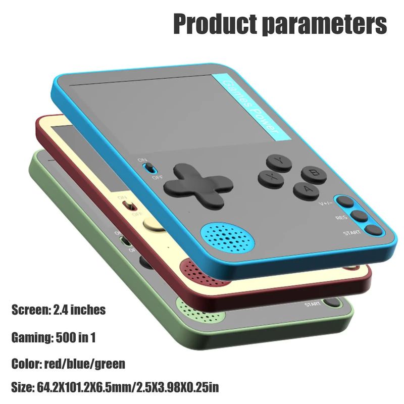 Handheld-Spielkonsole 500 klassische Spiele LCD Portable Retro V_voghion.com
