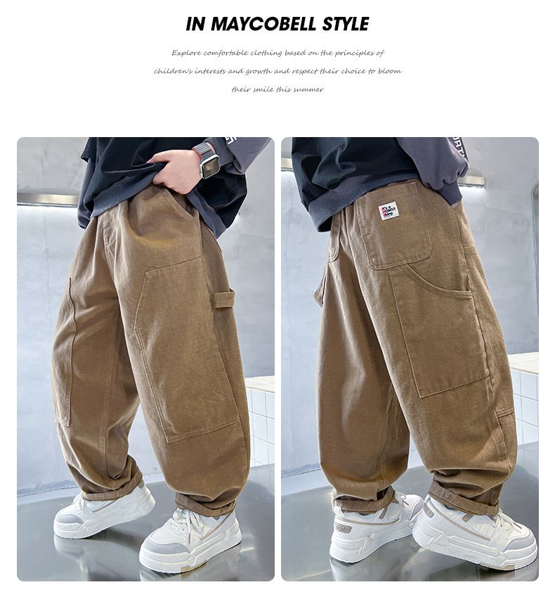 Barnkläder, vår och 2024 ny stil, barnbyxor i mellanstorlek för pojkar, trendiga_voghion.com