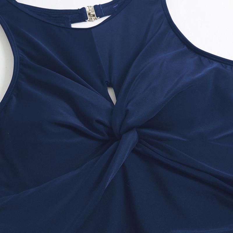Venta al por mayor del fabricante del traje de baño de una sola pieza del bikini del color sólido atractivo de las mujeres_voghion.com