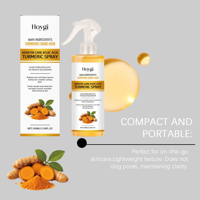 Spray portatile per la cura della pelle HOYGI Kojic Acid Curcuma e detergente delicato per il viso_voghion.com