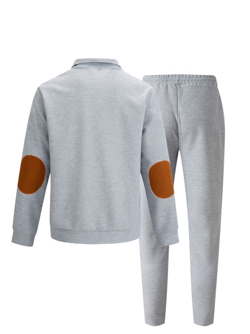 Felpa casual a maniche lunghe con collo alto e mezza cerniera, da uomo, da abito_voghion.com