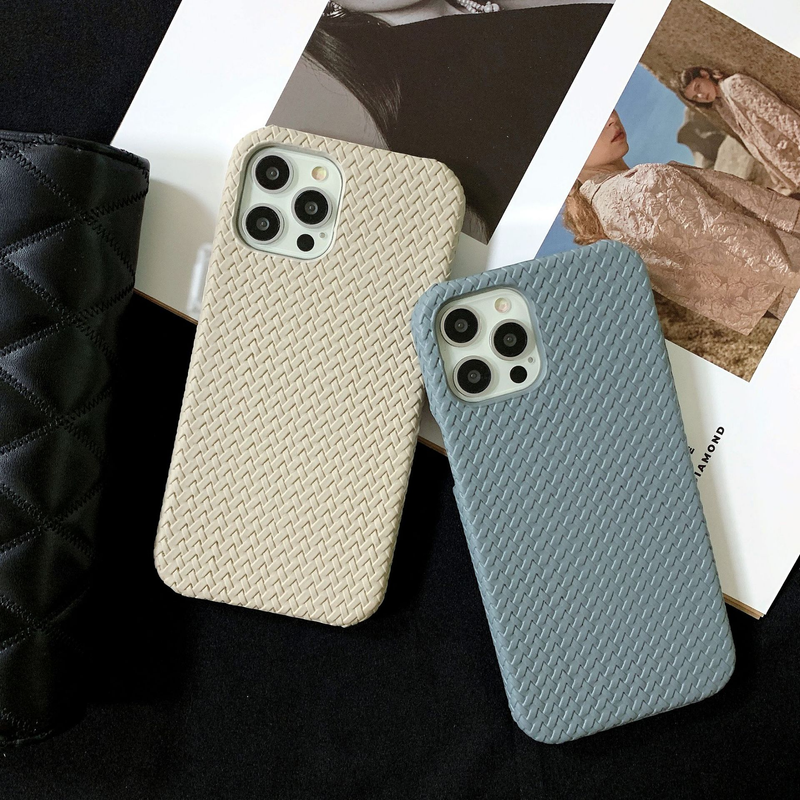 Mobile phone case retro woven pattern mobile phone case suitable for Apple iPhone13pro max/12/11/XS protective cover_voghion.com