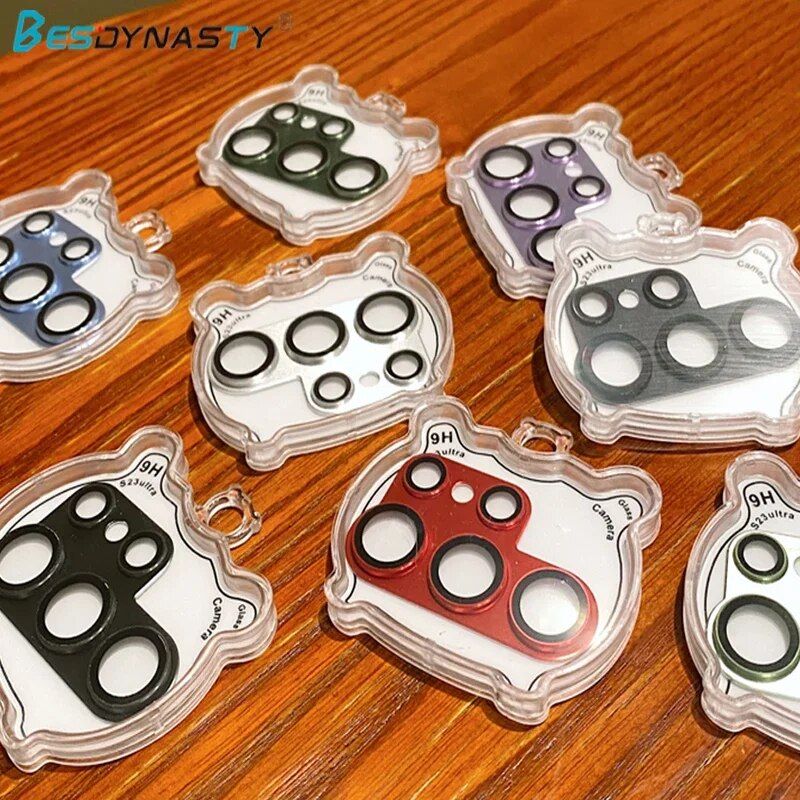 For Samsung Galaxy S23 Ultra Glitter Glowing Metal Camera Lens Glass Dazzling Color Noctilucent Cam Protector Cover_voghion.com