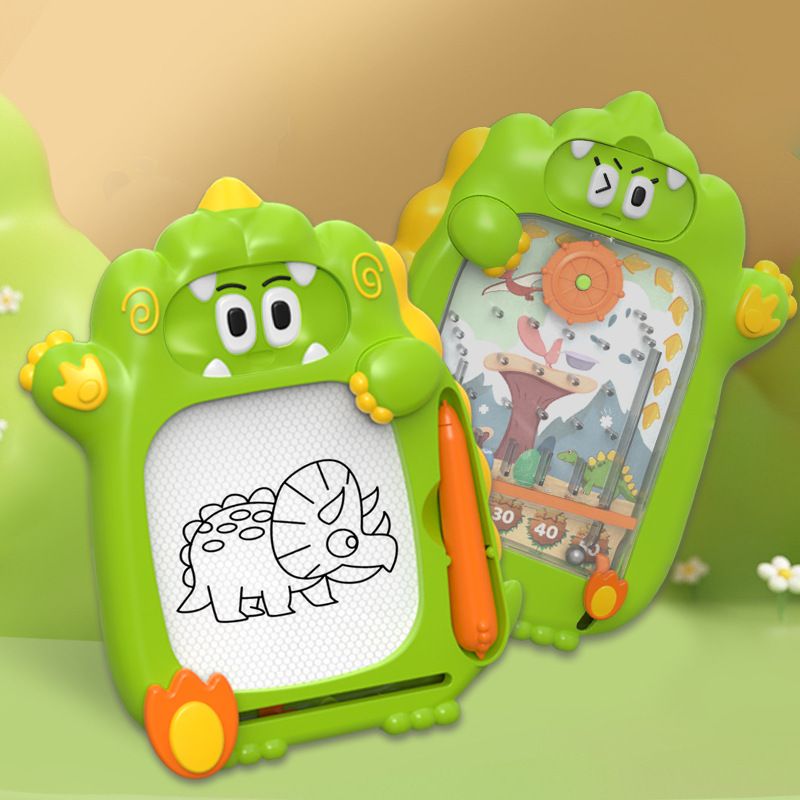 Zabawki dla dzieci Zabawna tablica do rysowania dinozaurów Tablica do pisania Graffiti Ślady Zmywalne kulki Rysowanie Zabawka dwa w jednym_voghion.com