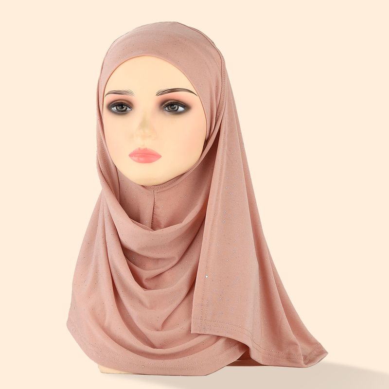 Sciarpa lunga da donna con fascia per capelli Baotou in glitter lucido e puro colore oro, sciarpa da donna_voghion.com