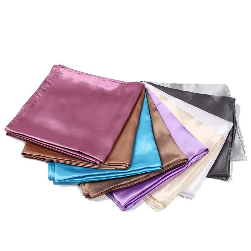 Fashion temperament new satin women's pure color scarf imitation silk monochrome professional flight attendant square scarf_voghion.com