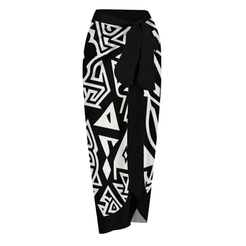 French retro conservative one piece swimsuit paired with mesh skirt two-piece casual swimsuit_voghion.com