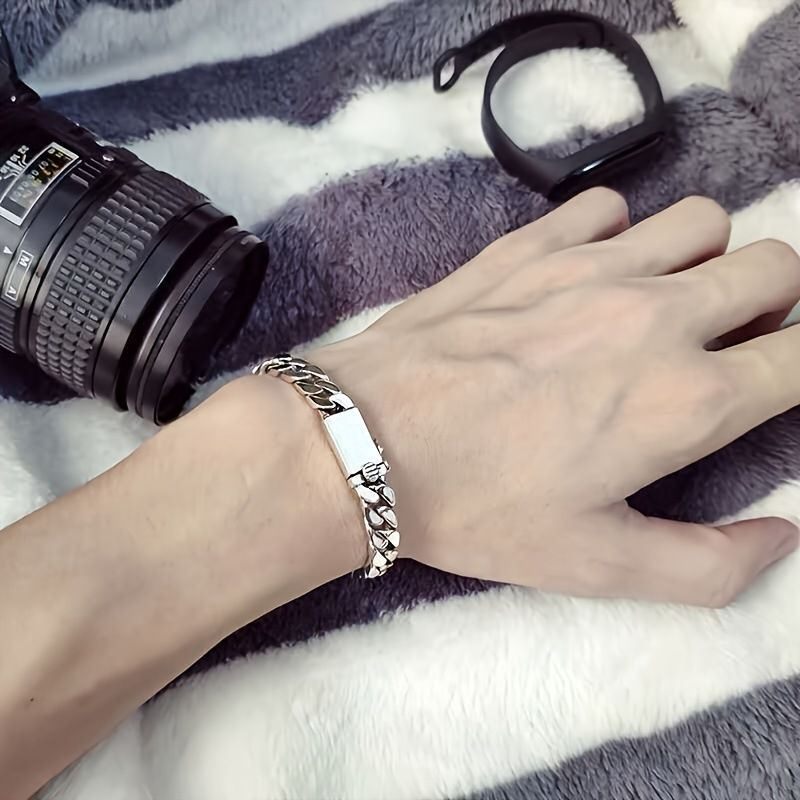 High quality, stylish and personalized Miami Cuban Chain men's metal bracelet_voghion.com