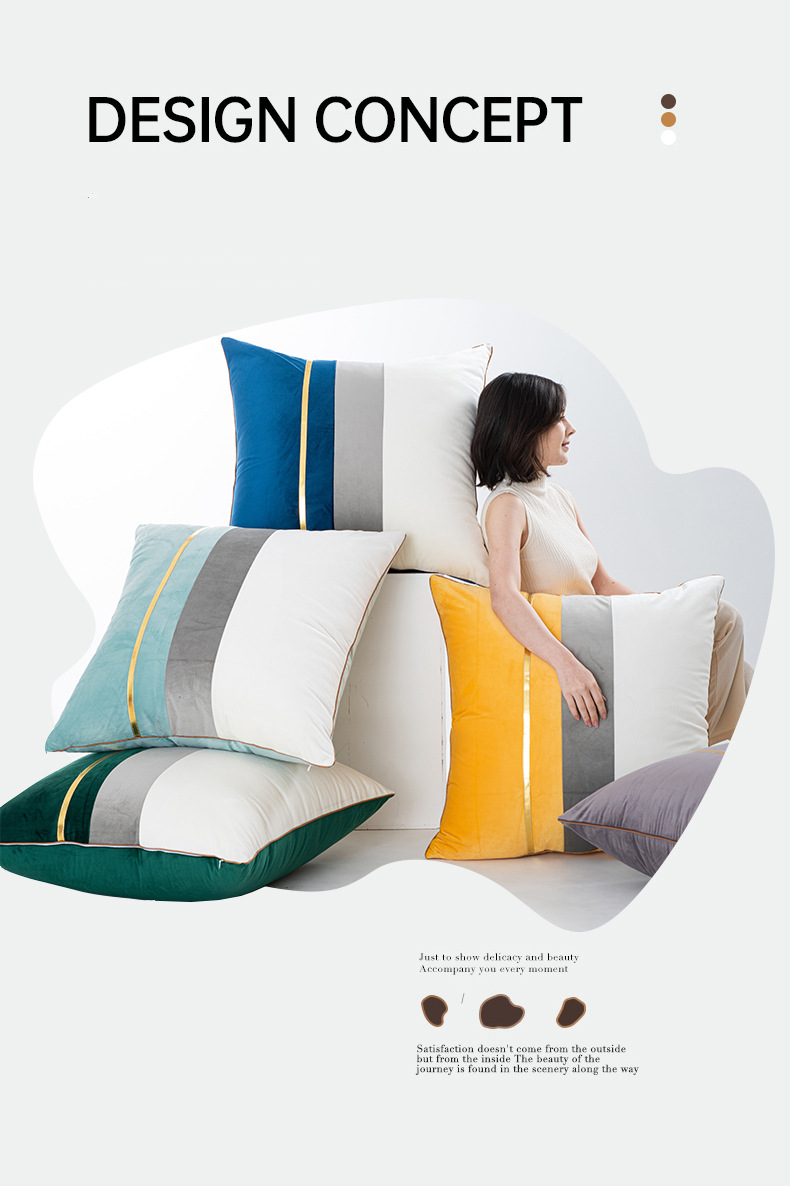 Luxuriöse Dekokissenbezüge mit Einsatz – Dekorative Sofakissenbezüge für Wohnzimmer und Schlafzimmer, weicher Flanellstoff (Reißverschluss, 2er-Set)_voghion.com