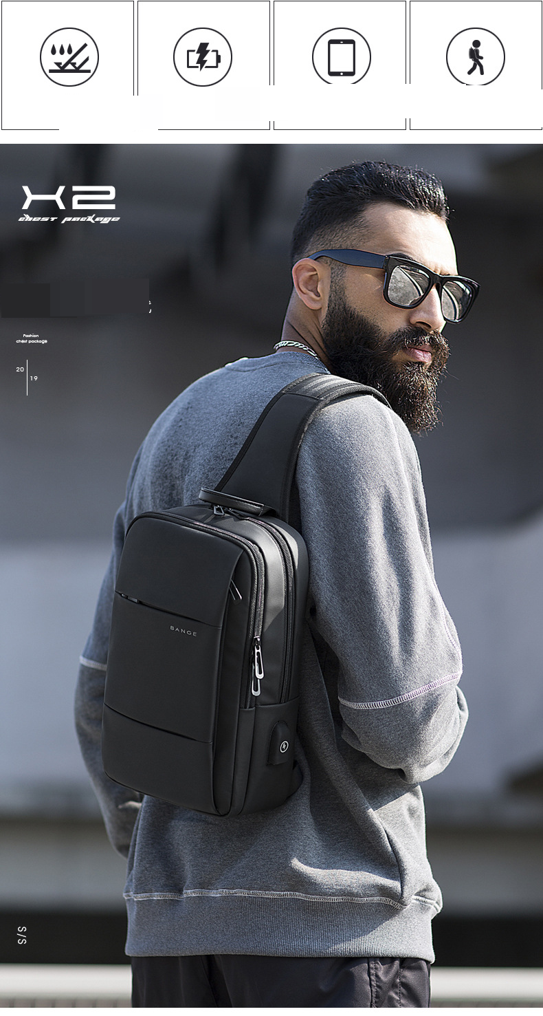 Borsa a tracolla Bange da uomo, borsa a tracolla casual semplice con porta USB, borsa a tracolla alla moda per lavoro_voghion.com