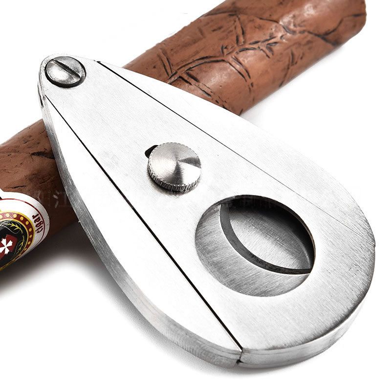 Stainless Steel Cigar Cutter Double Blade Portable Metal Cigar Scissors Guillotine With Gift Box Set, Durable Cigar Accessories For Men_voghion.com
