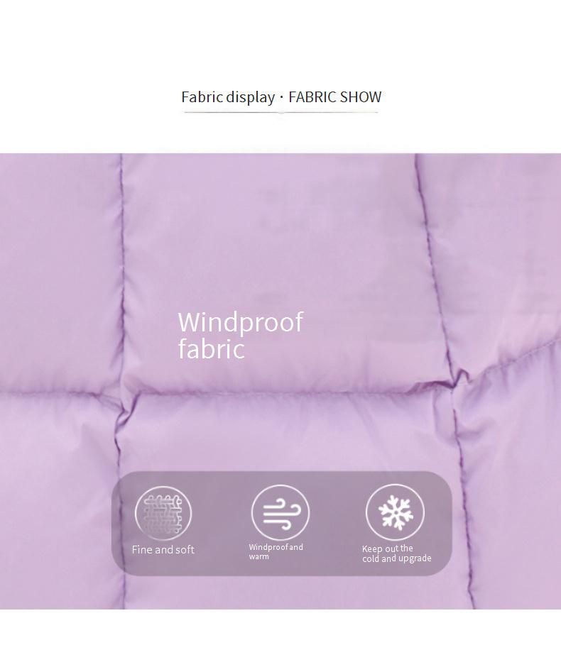 Girls' Winter Coat With Faux Fur Hood – Princess-Style Puffer Jacket (Black/Purple) – Warm Polyester Fill, Soft & Stylish (8-14 Years)_voghion.com