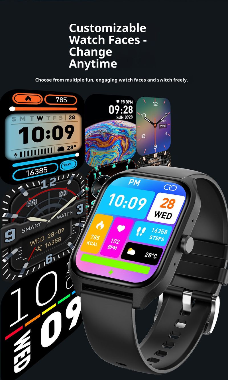 G109 Smart Watch With Bluetooth Calling, Heart Rate & SpO2 Monitor, IP67 Waterproof, Fitness Tracker For Men & Women_voghion.com