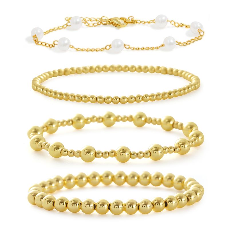 Braccialetto di perle in rame dorato e perle Super Fairy, set di quattro pezzi con perline a strati, regalo di compleanno per donne_voghion.com
