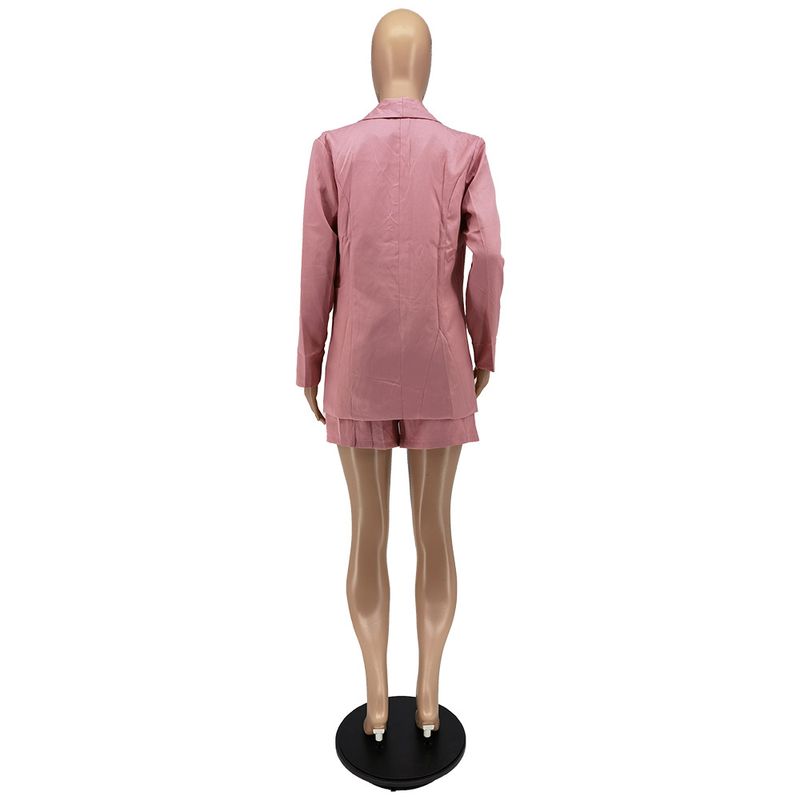 Damenbekleidung Sommermode Neue einfarbige Spitze Kleiner Anzug Dreiteiliger Anzug_voghion.com