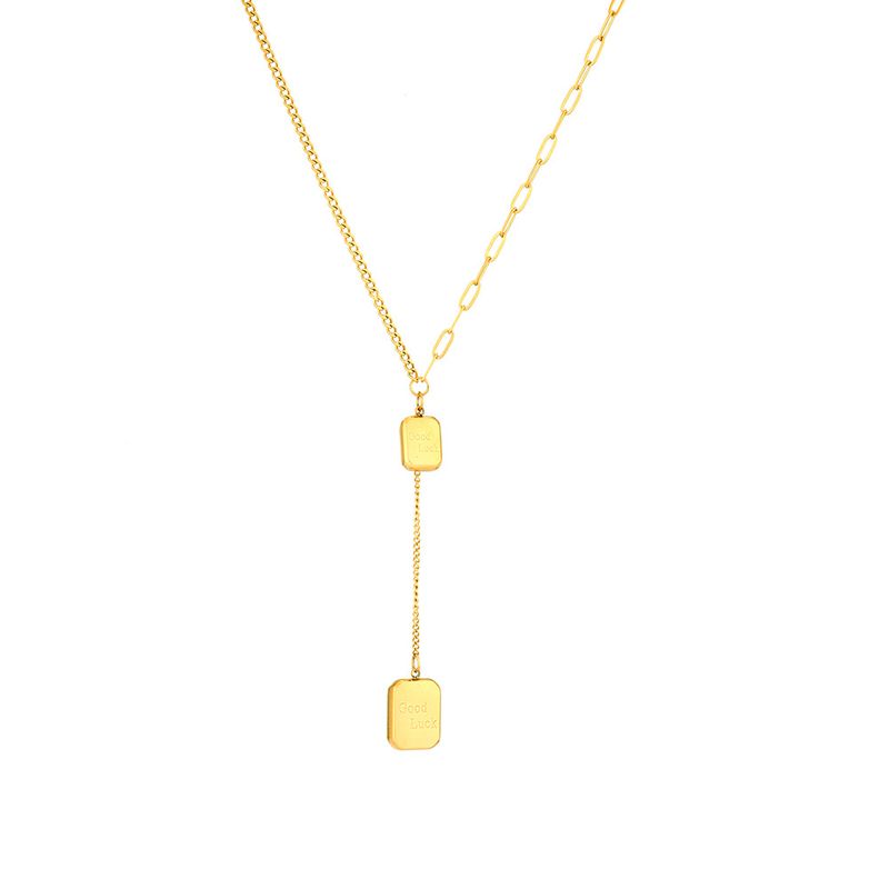 Karsti pārdošanā esoša modes augstas klases Sense titāna tērauda kaklarota sieviešu vasaras universāla eleganta, viegla, grezna nišas apkakles kaklarota ķēdīte_voghion.com