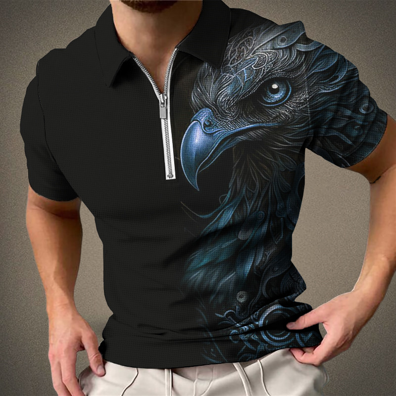 Yaz Kısa kollu 3d baskılı tişört erkek moda logosu rahat büyük boy nefes alabilen Polo tişört üstü_voghion.com